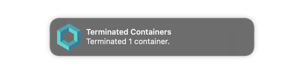 Testcontainers Desktop terminate notification